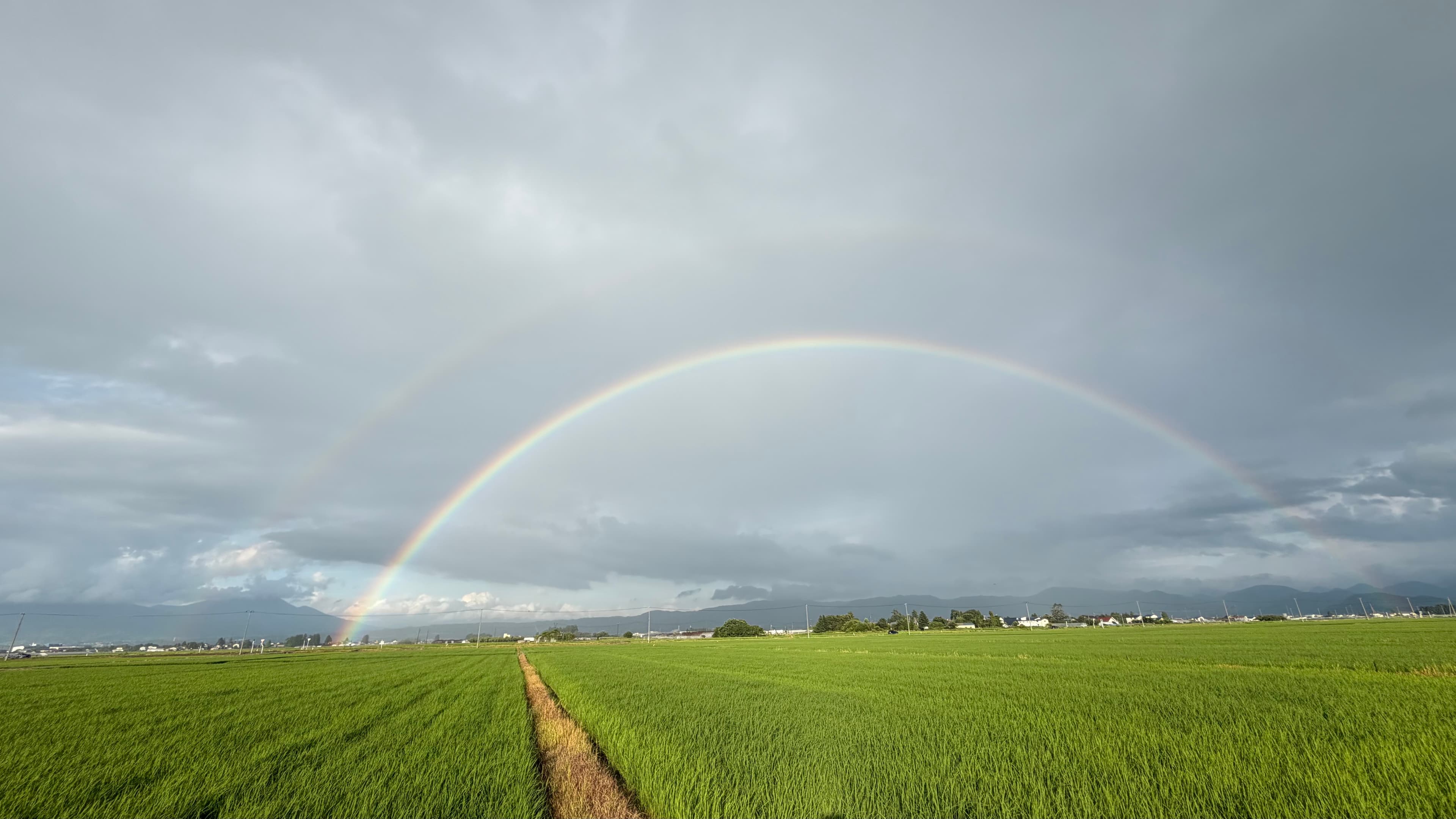 作業の合間に出会った、二重の虹 1